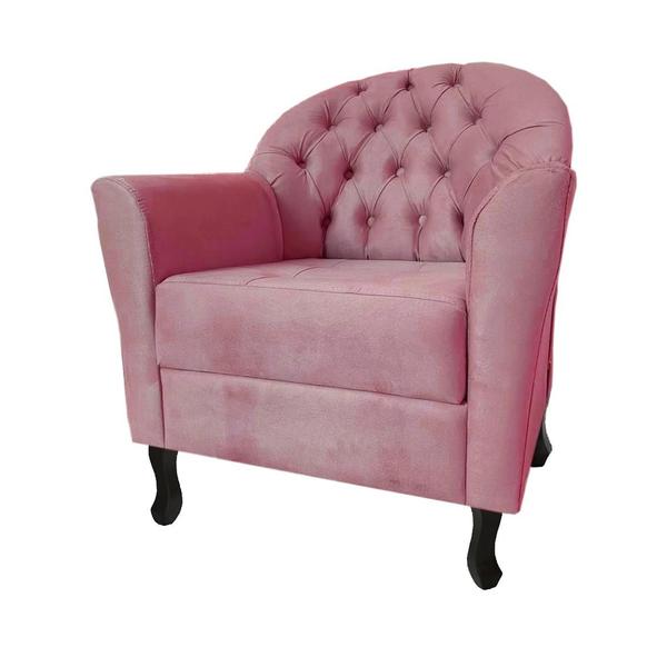 Imagem de Poltrona Decorativa Para Escritório Sala Comercial Júlia Suede Rosa - DL Decor