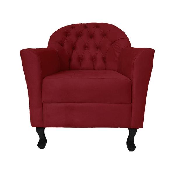 Imagem de Poltrona Decorativa Para Escritório Sala Comercial Júlia Suede Vermelho - DL Decor