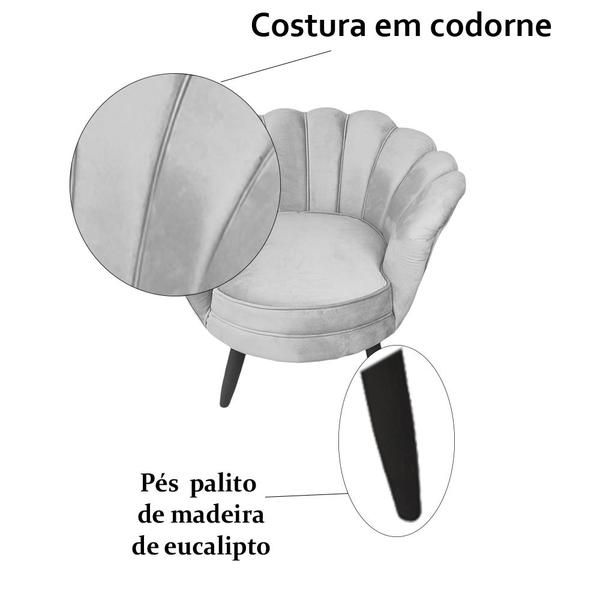 Imagem de Poltrona decorativa para quarto sala escritório recepção Pétala - IN-9 Decor