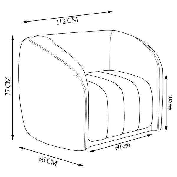 Imagem de Poltrona Decorativa para Sala 112cm Meris M22 Bouclê Bege - Mpozenato