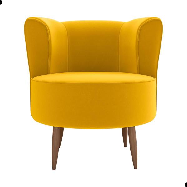 Imagem de Poltrona Decorativa para Sala Ariel  Veludo Amarelo