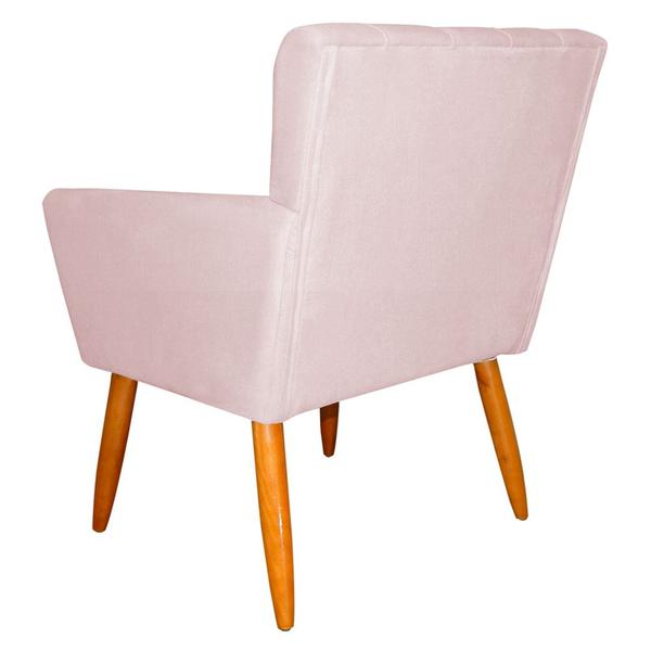 Imagem de Poltrona Decorativa para Sala de Estar Cecília Suede Rosa Claro - Montanaris Decor