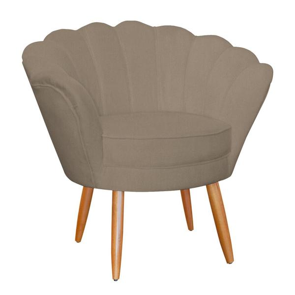 Imagem de Poltrona Decorativa para Sala de Estar Charm Suede Cappuccino - Montanaris Decor