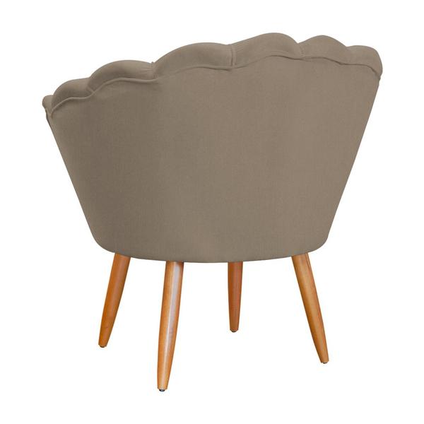 Imagem de Poltrona Decorativa para Sala de Estar Charm Suede Cappuccino - Montanaris Decor