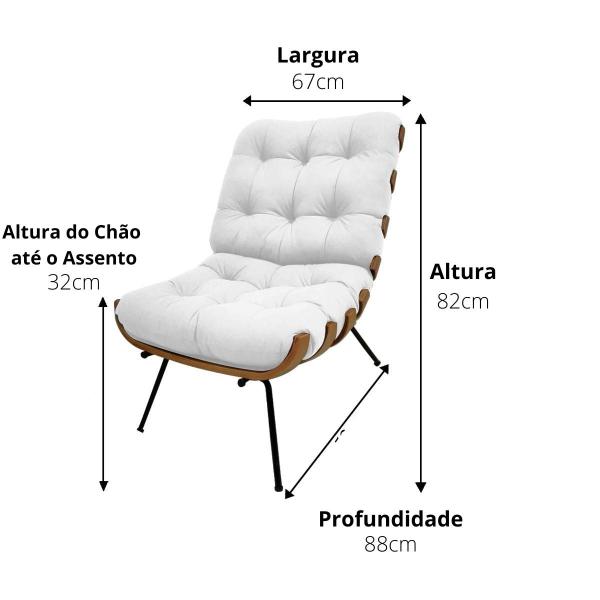 Imagem de Poltrona Decorativa Para Sala de Estar Costela Luxo Suede Diversas Cores