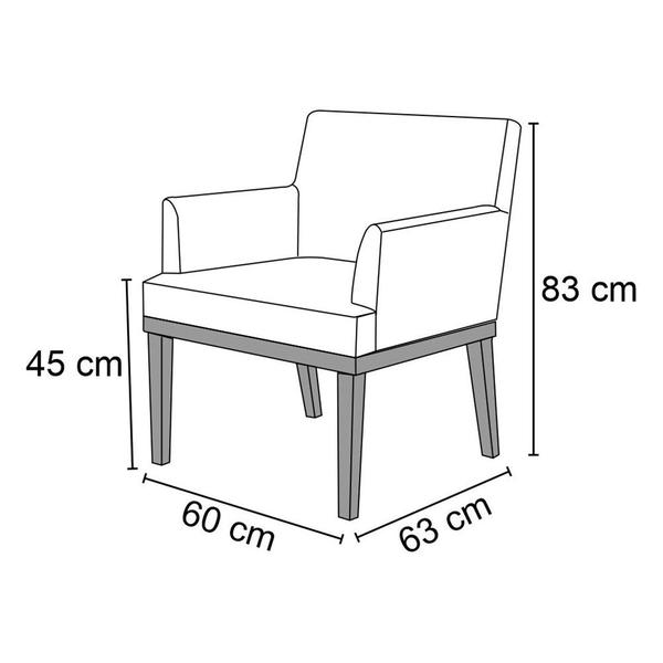 Imagem de Poltrona Decorativa para Sala de Estar e Recepção Vitória material sintético Branco - Jm Estofados