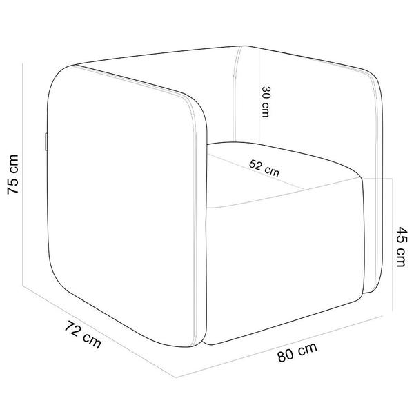 Imagem de Poltrona Decorativa Para Sala de Estar Fixa Living Peônia K01 Bouclê Terracota - Lyam Decor