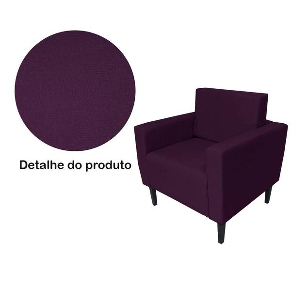 Imagem de Poltrona Decorativa Para Sala de Estar Leticia Slim Suede Roxo - LM DECOR