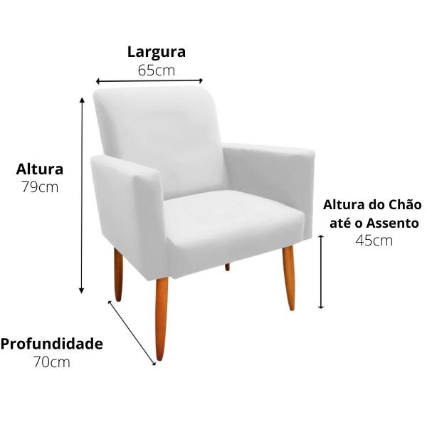 Imagem de Poltrona Decorativa Para Sala de Estar Malibu Suede Marrom Escuro