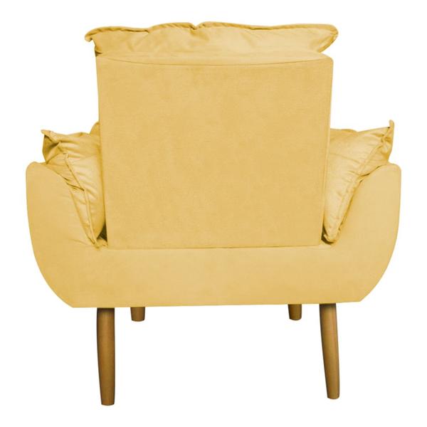 Imagem de Poltrona Decorativa para Sala de Estar Opala Suede Amarelo - Montanaris Decor