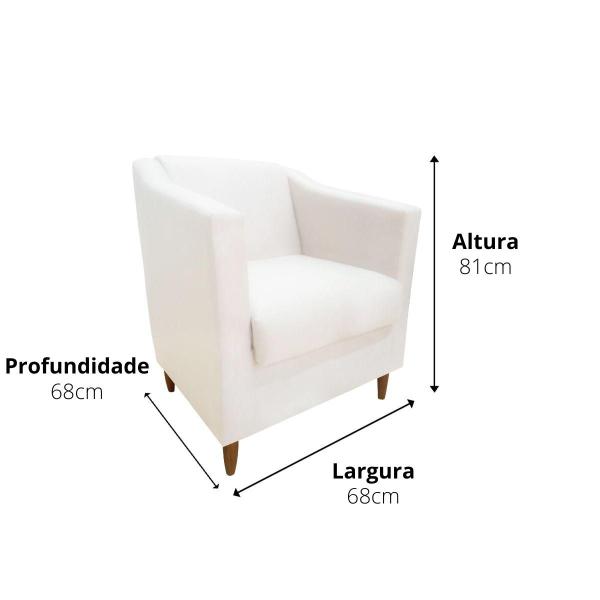 Imagem de Poltrona Decorativa Para Sala de Estar Recepção Átila Confortavel Suede Diversas Cores