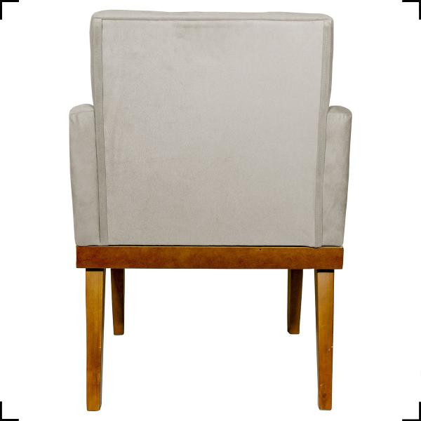 Imagem de Poltrona Decorativa Para Sala e Quarto Divine Com Base Reforçada De Madeira Suede Bege