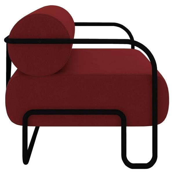 Imagem de Poltrona Decorativa Para Sala Industrial Kira K04 Veludo Vermelho Mpozenato