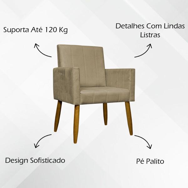 Imagem de Poltrona Decorativa para Sala Mari Suede Cores