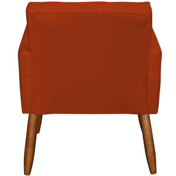 Imagem de Poltrona Decorativa Para Sala Recepção Beatriz Suede Cores Pé Palito Castanho