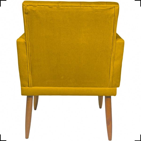 Imagem de Poltrona Decorativa Para Sala Recepção Nina Capitonê Suede Cores Pé Palito