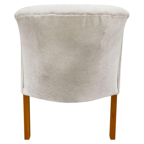 Imagem de Poltrona Decorativa Para Sala You Bouclé Premium Bege Braça Amadeirada