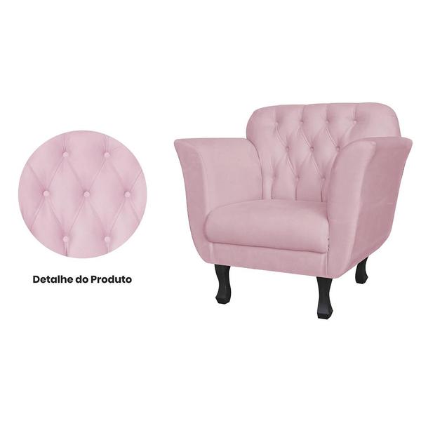 Imagem de Poltrona Decorativa Para Salão de Beleza Juliana Suede Rosa Bebe - DL Decor