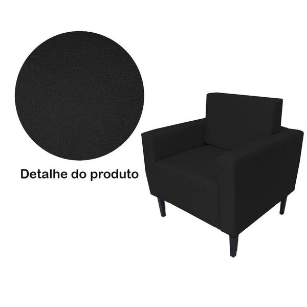 Imagem de Poltrona Decorativa Para Salão de Beleza Manu Suede Preto - DL DECOR