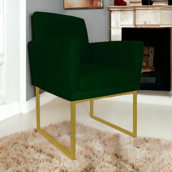 Imagem de Poltrona Decorativa Pé Ferro Klara Suede Verde - Londrilar