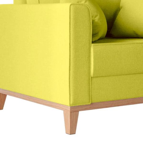 Imagem de Poltrona Decorativa Pes e Base em Madeira Beny Suede Amarelo