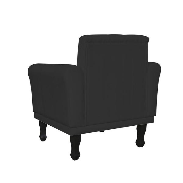 Imagem de Poltrona Decorativa Pés Luis VX Para Recepção Classic Suede Preto - DL Decor