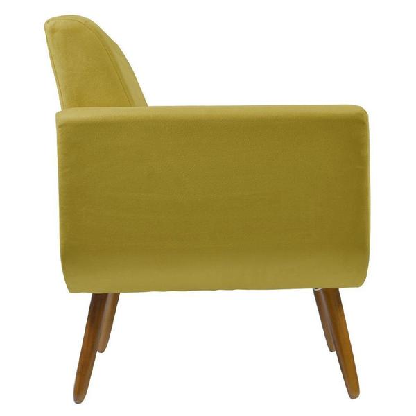 Imagem de Poltrona Decorativa Pés Palito Cristal Suede Amarelo - DS Estofados