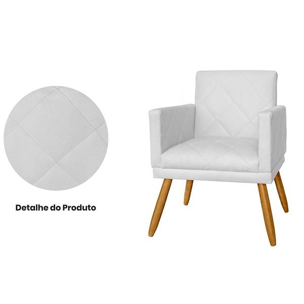 Imagem de Poltrona Decorativa Pés Palito Nina Estilo Matelassê Branco - DS Estofados