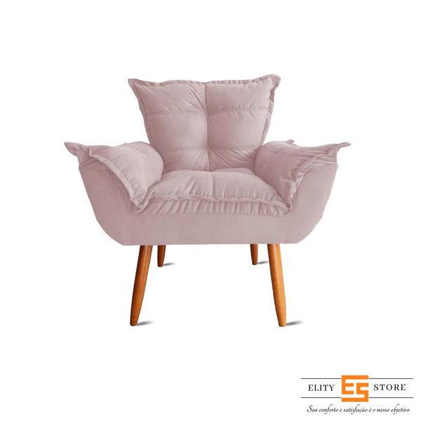 Imagem de Poltrona Decorativa Pés Palito Opala Suede - Elity Store