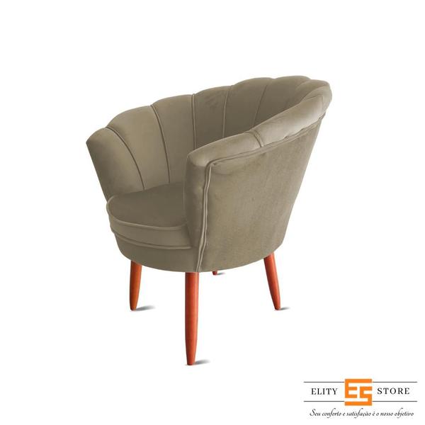 Imagem de Poltrona Decorativa Pés Palito Pétala Suede - Elity Store