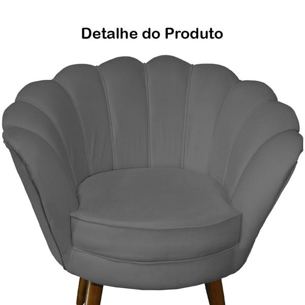 Imagem de Poltrona Decorativa Pétala Cinza - DS ESTOFADOS