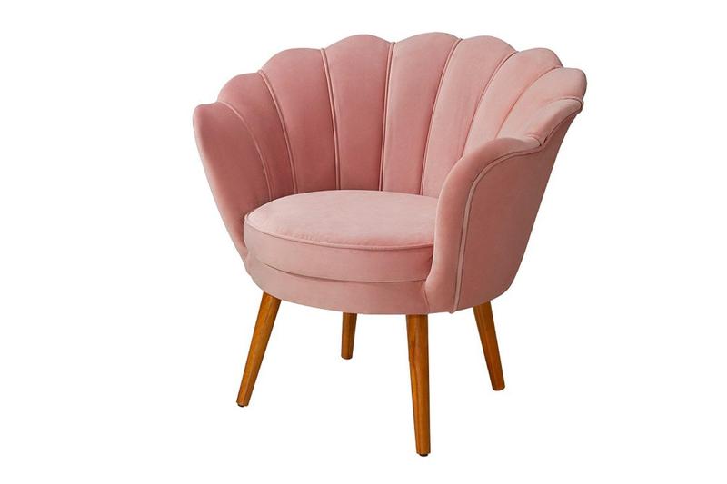 Imagem de Poltrona Decorativa Petala Veludo Rose Pes Palito -LV MOVEIS