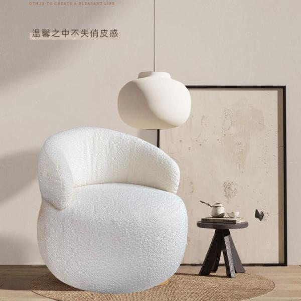 Imagem de Poltrona Decorativa Puff Gigante Sala Quarto Sofa Cadeira Poltrona Cama Off White Branco Tecido Bouclê Confortável Fofo Decor Bege Modelo Nuvem