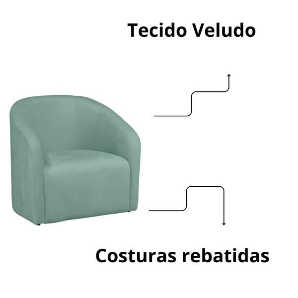 Imagem de Poltrona Decorativa Recepção Sala de Estar Lara Veludo