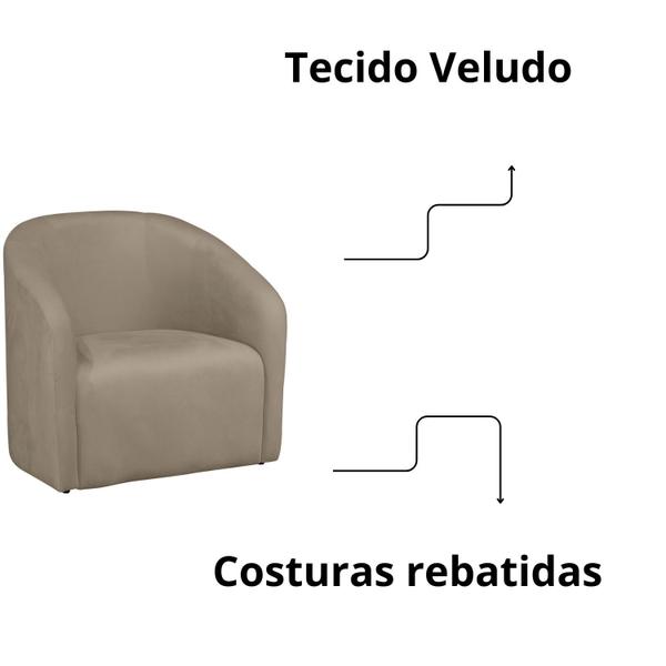 Imagem de Poltrona Decorativa Recepção Sala de Estar Lara Veludo