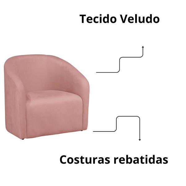 Imagem de Poltrona Decorativa Recepção Sala de Estar Lara Veludo