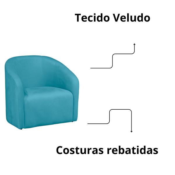 Imagem de Poltrona Decorativa Recepção Sala de Estar Lara Veludo