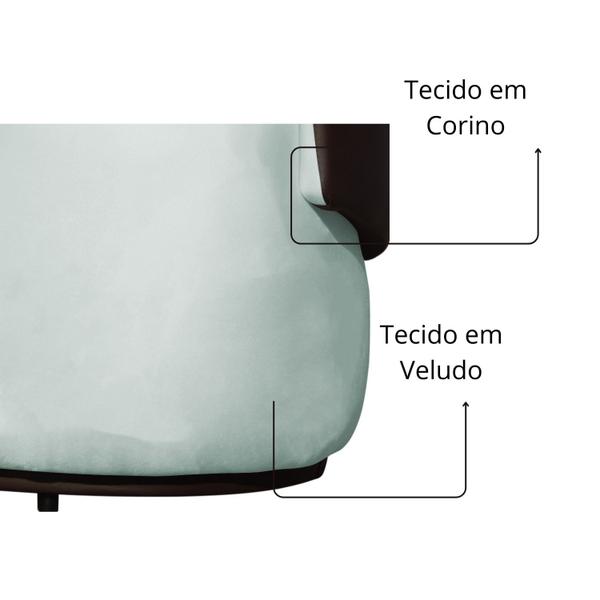 Imagem de Poltrona Decorativa Redonda Bia Composê Veludo com material sintético