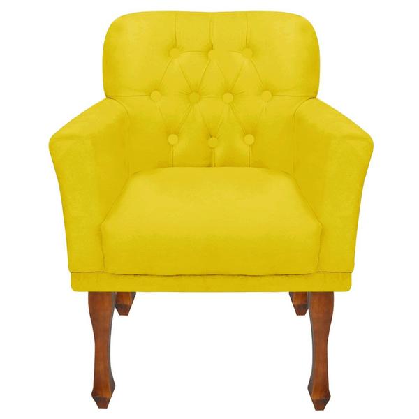 Imagem de Poltrona decorativa resistente sala bia - suede amarelo