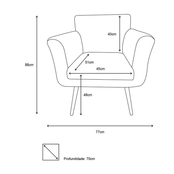 Imagem de Poltrona Decorativa Sabrina Suede Marsala Pés Madeira Ms Decor