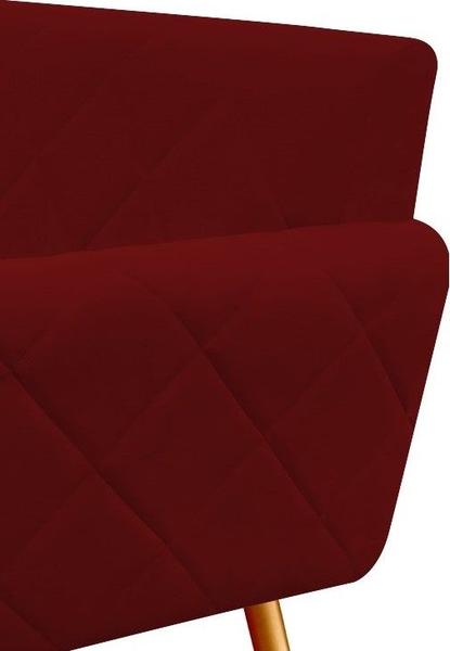 Imagem de Poltrona Decorativa Sabrina Suede Marsala Pés Madeira Ms Decor