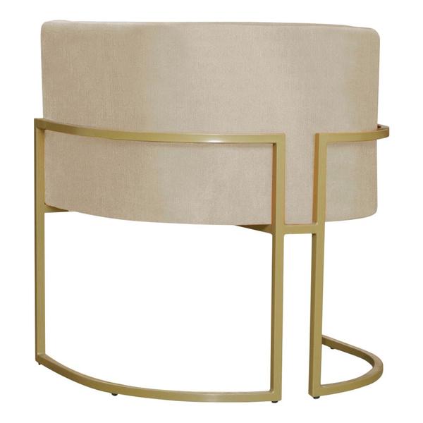 Imagem de Poltrona Decorativa Sala de Estar Luana Base Gold Suede Bege - Montanaris Decor