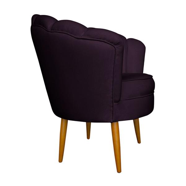 Imagem de Poltrona Decorativa Sala de Estar Pétala Veludo Roxo - Montanaris Decor