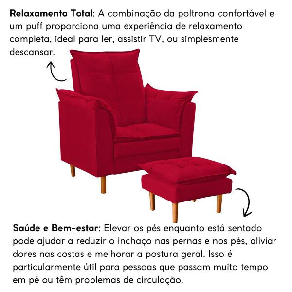 Imagem de Poltrona Decorativa Sala de Estar Quarto Leitura Azera Suede