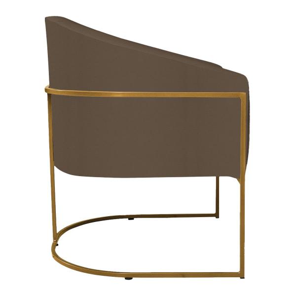 Imagem de Poltrona Decorativa Sala de Estar Recepção Luiza Base de Ferro Dourado Suede - ADJ Decor