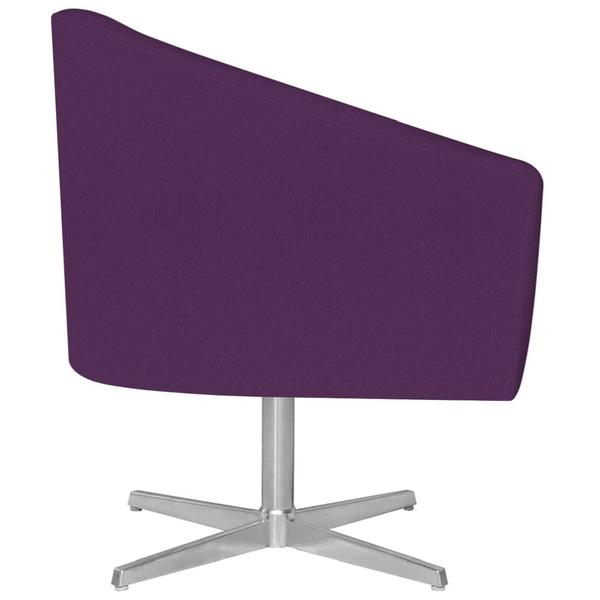 Imagem de Poltrona Decorativa Sala de Estar Recepção Luiza Base Giratória de Metal Suede Roxo - Amarena Móveis