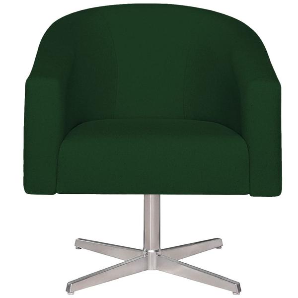 Imagem de Poltrona Decorativa Sala de Estar Recepção Luiza Base Giratória de Metal Suede Verde - Amarena Móveis