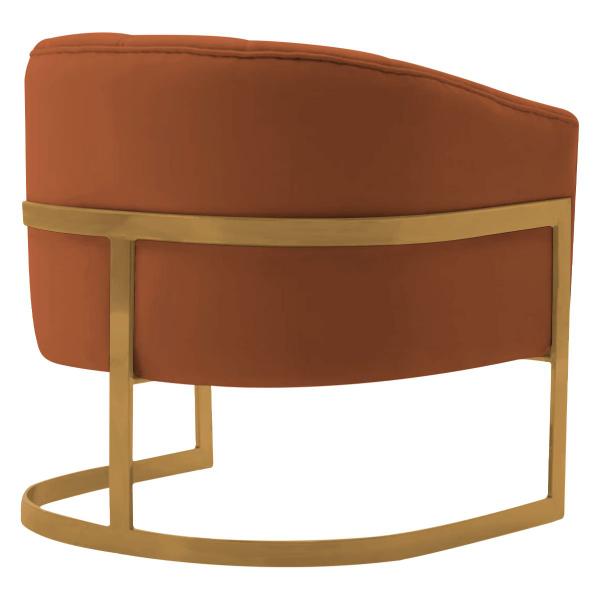 Imagem de Poltrona Decorativa Sala de Estar Recepção Mavie Base de Ferro Dourado Suede - Amarena Móveis