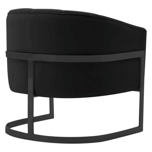 Imagem de Poltrona Decorativa Sala de Estar Recepção Mavie Base de Ferro Preto Suede - Amarena Móveis