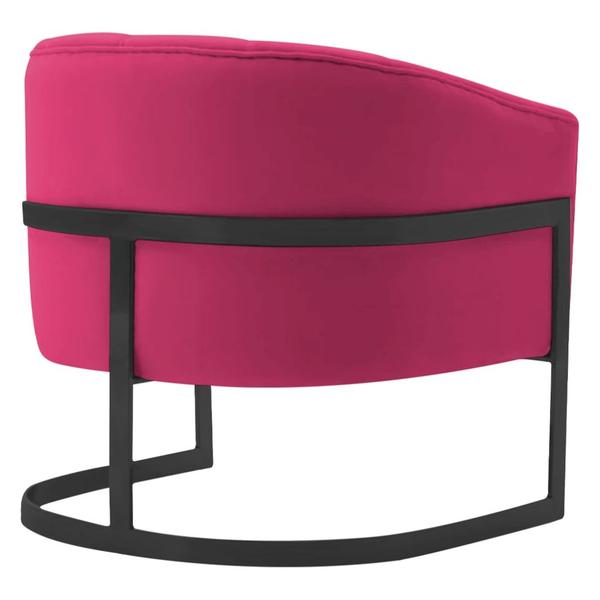 Imagem de Poltrona Decorativa Sala de Estar Recepção Mavie Base de Ferro Preto Suede Pink - Amarena Móveis